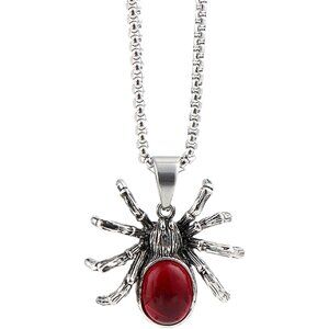 Unique Adjustable Spider Pendant Necklace in Black and Red for Halloween Parties